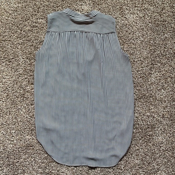 LOFT Grey & White Stripe Tunic Shell - xs - Picture 5 of 6